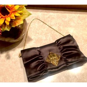 BCBGMAXAZRIA chocolate brown evening bag
